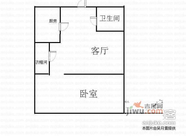 怡馨苑1室1厅1卫60㎡户型图