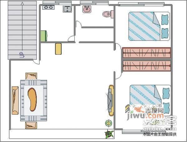 银盛泰盛世景园2室2厅1卫107㎡户型图