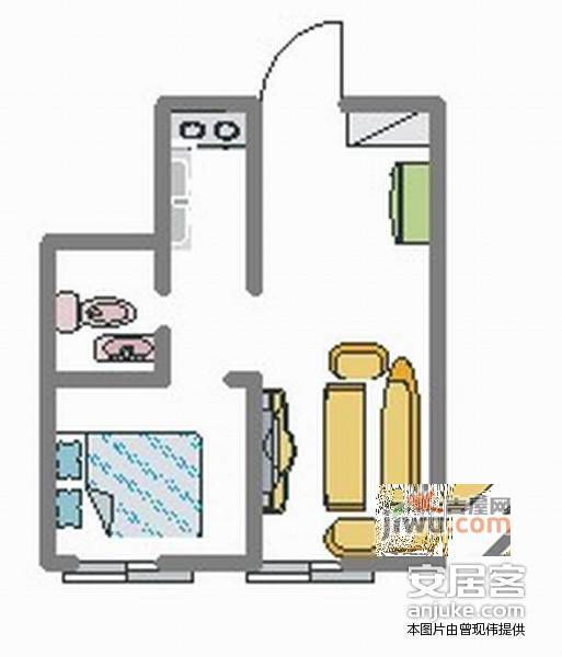 城阳盛世家园1室1厅1卫户型图