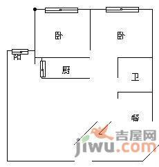 麦岛家园2室1厅1卫106㎡户型图