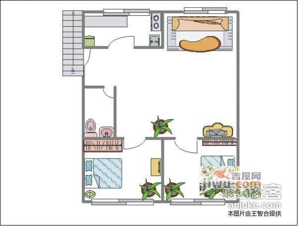 学府康庭2室1厅1卫100㎡户型图