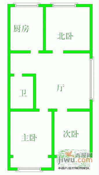 金华苑3室1厅1卫94㎡户型图