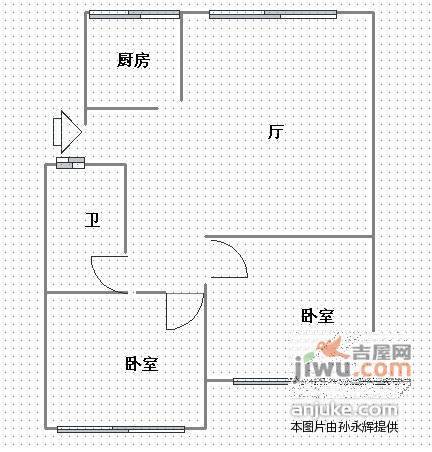 宁夏路小区2室1厅1卫70㎡户型图