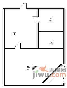 东仲花园1室1厅1卫47㎡户型图