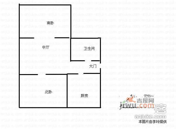 珠海路小区2室1厅1卫77㎡户型图