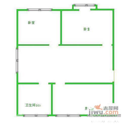 华鹏宜家2室2厅1卫78㎡户型图