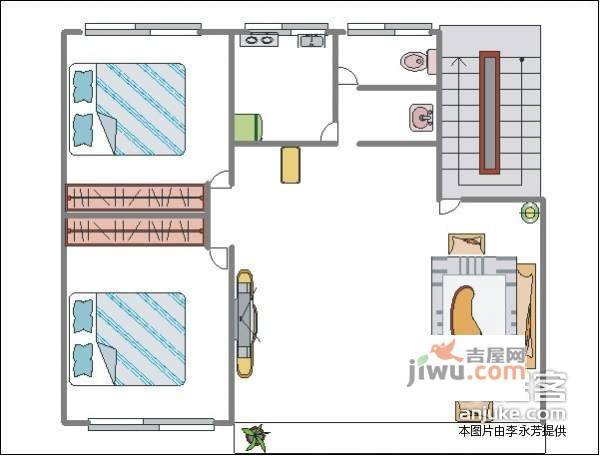 盈园国际2室2厅1卫123㎡户型图