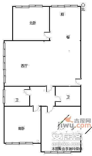 福海景苑3室2厅2卫142㎡户型图