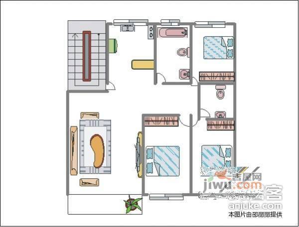 华鹏馨苑3室2厅2卫150㎡户型图