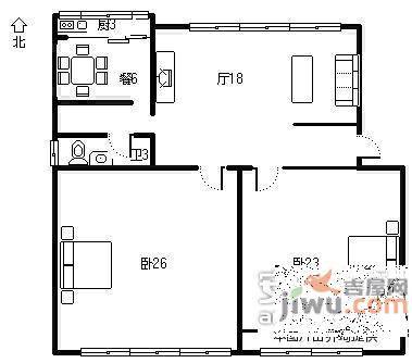 银澳花园2室1厅1卫95㎡户型图