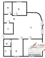 悦泉公寓3室2厅2卫154㎡户型图