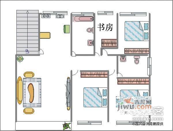 水岸绿洲3室2厅2卫182㎡户型图