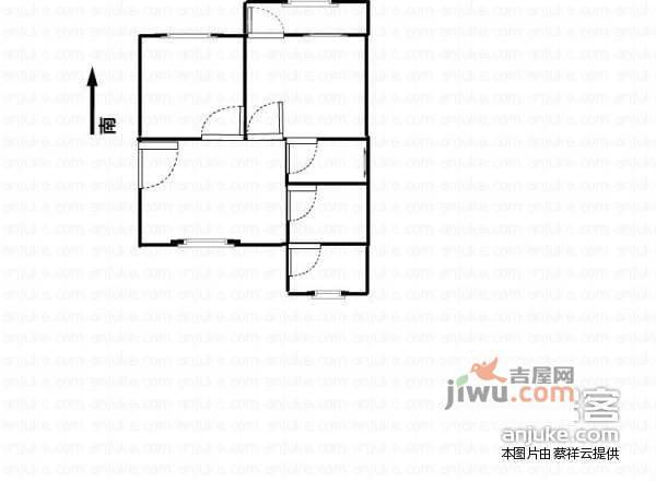 百通建安小区2室2厅1卫83㎡户型图