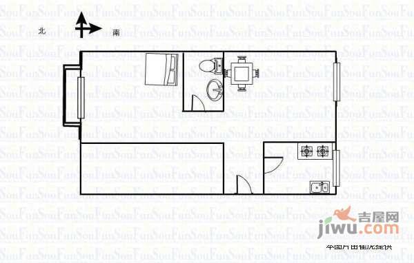 东方美景1室1厅1卫78㎡户型图