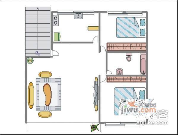 瑞麟公馆2室2厅2卫115㎡户型图