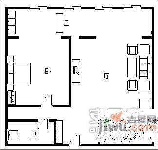 颐和国际1室1厅1卫372㎡户型图