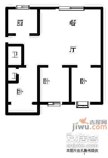 百通花园2室1厅1卫96㎡户型图