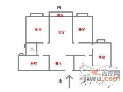 香港花园3室2厅2卫186㎡户型图