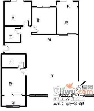 金海广场2室2厅2卫153㎡户型图