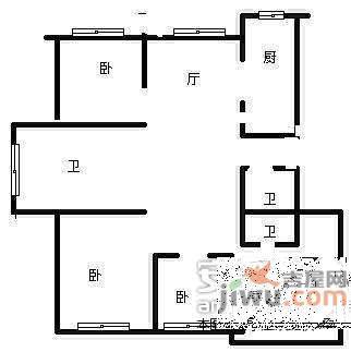 天福苑4室2厅2卫173㎡户型图