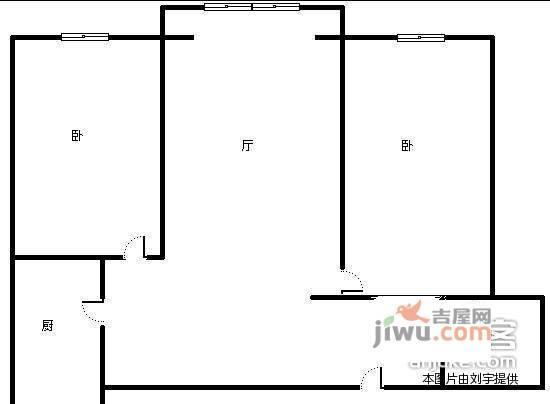 金领世家北区2室1厅1卫109㎡户型图