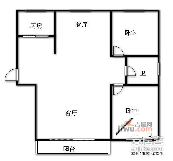 温哥华花园2室2厅1卫128㎡户型图