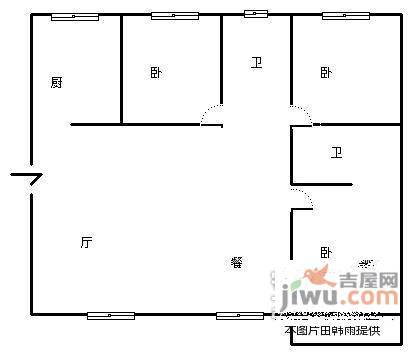 滨海花园3室2厅2卫175㎡户型图