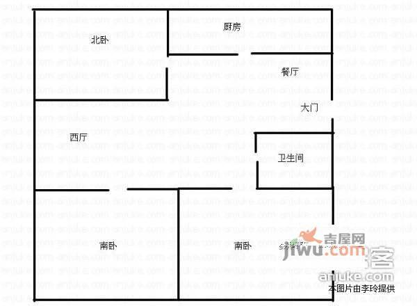 慧博园3室2厅1卫101㎡户型图