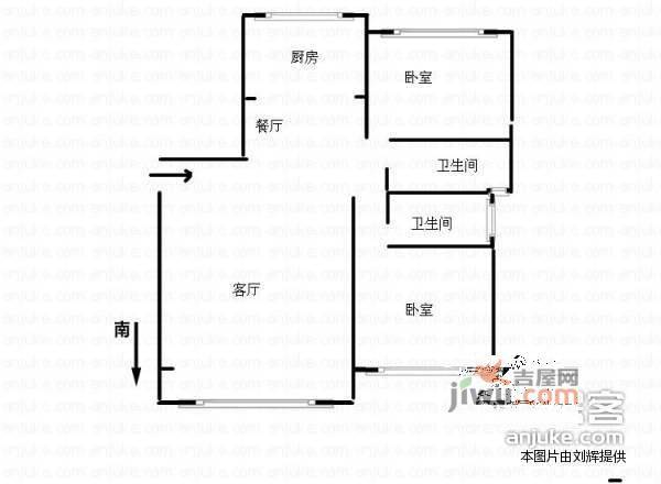 帝苑2室2厅2卫133㎡户型图