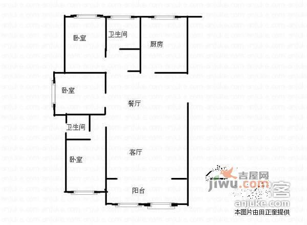 山水名园三期3室2厅2卫330㎡户型图