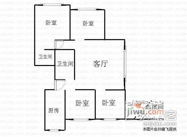 浮山后一小区4室2厅2卫136㎡户型图