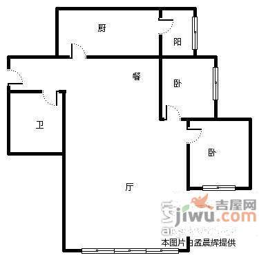 海信燕岛国际公寓2室2厅1卫120㎡户型图
