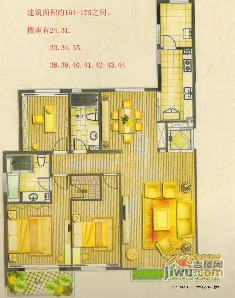 麦岛金岸3室2厅2卫680㎡户型图