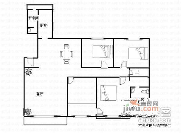 麦岛金岸4室2厅3卫217㎡户型图