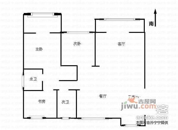 麦岛金岸3室2厅2卫680㎡户型图