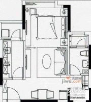 江北万达广场1室1厅1卫58㎡户型图