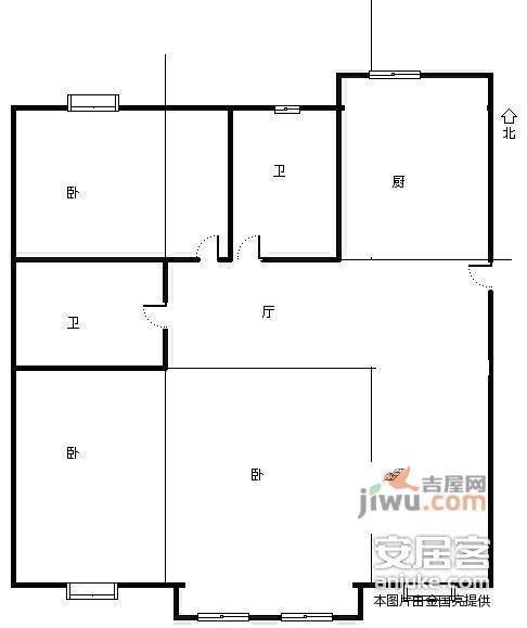 东裕社区3室1厅1卫72㎡户型图