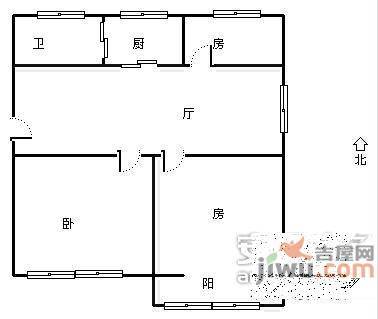 安居幸福苑3室2厅1卫105㎡户型图