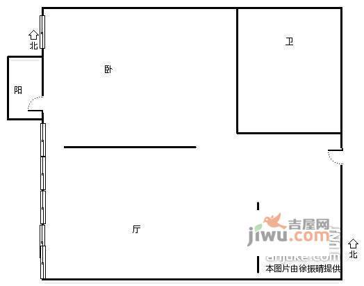 奥克斯·盛世天城1室1厅1卫33㎡户型图