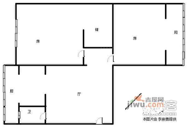 药王洞小区2室1厅1卫户型图