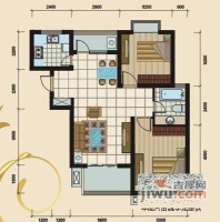 尚品桃源居2室2厅1卫110㎡户型图