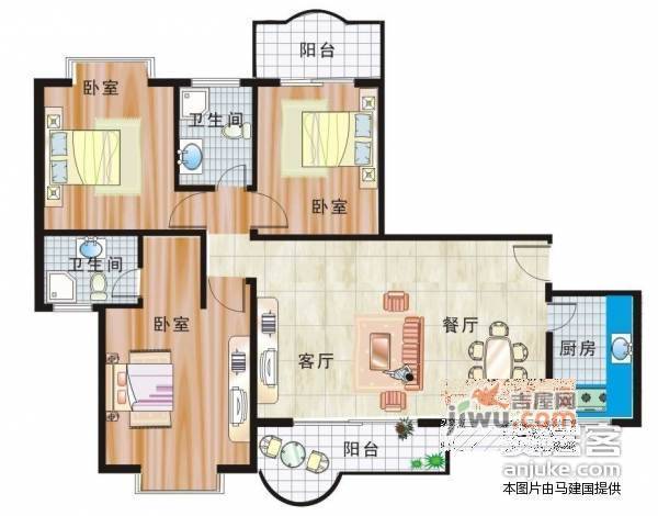 水晶岛1室1厅1卫55㎡户型图