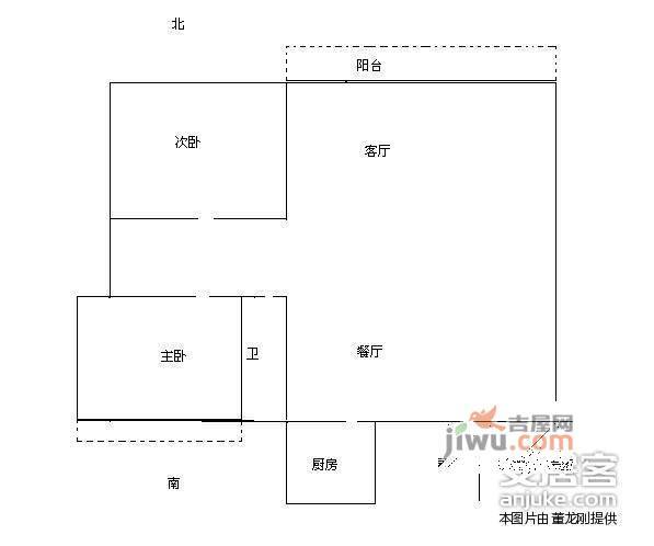 西城芳洲2室2厅1卫86㎡户型图