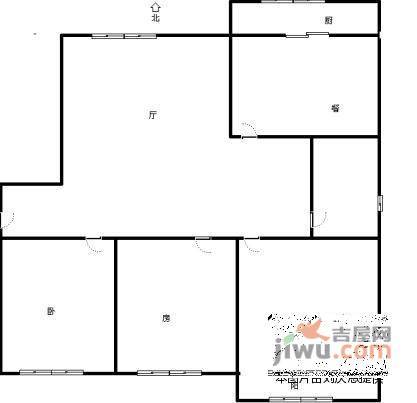 西京社区2室2厅1卫户型图