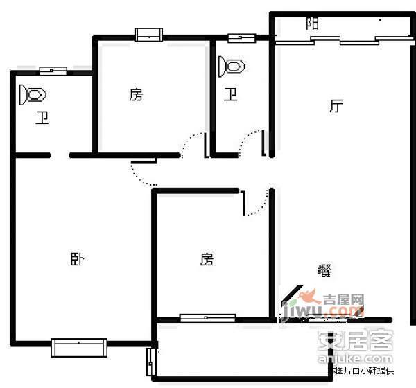 市政府小区3室2厅2卫133㎡户型图