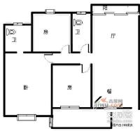 天地源枫林绿洲2室1厅1卫85㎡户型图