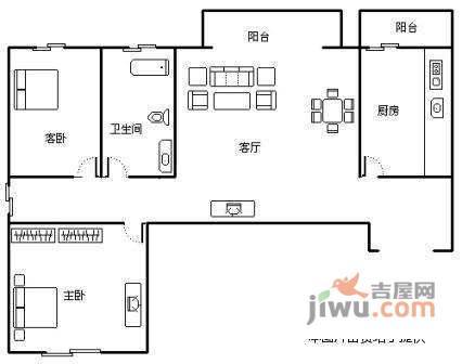 凯旋广场3室2厅2卫户型图