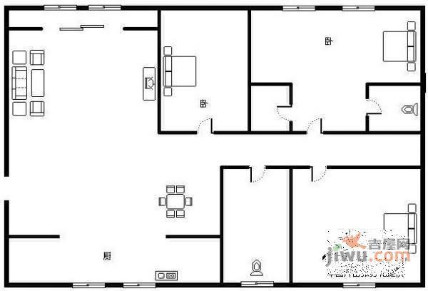 中登家园3室2厅2卫171㎡户型图