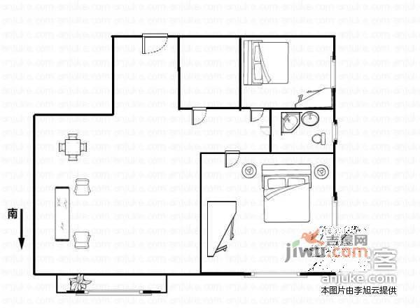 旭景碧泽园2室2厅1卫114㎡户型图