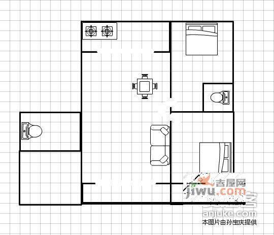 凤城明珠2室2厅1卫103㎡户型图